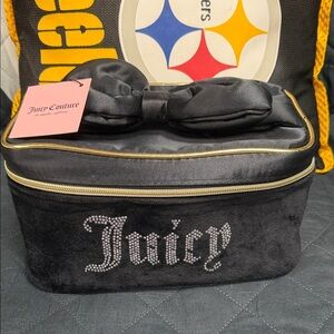 Juicy Couture Black and Gold Cosmetic Bag with Bow